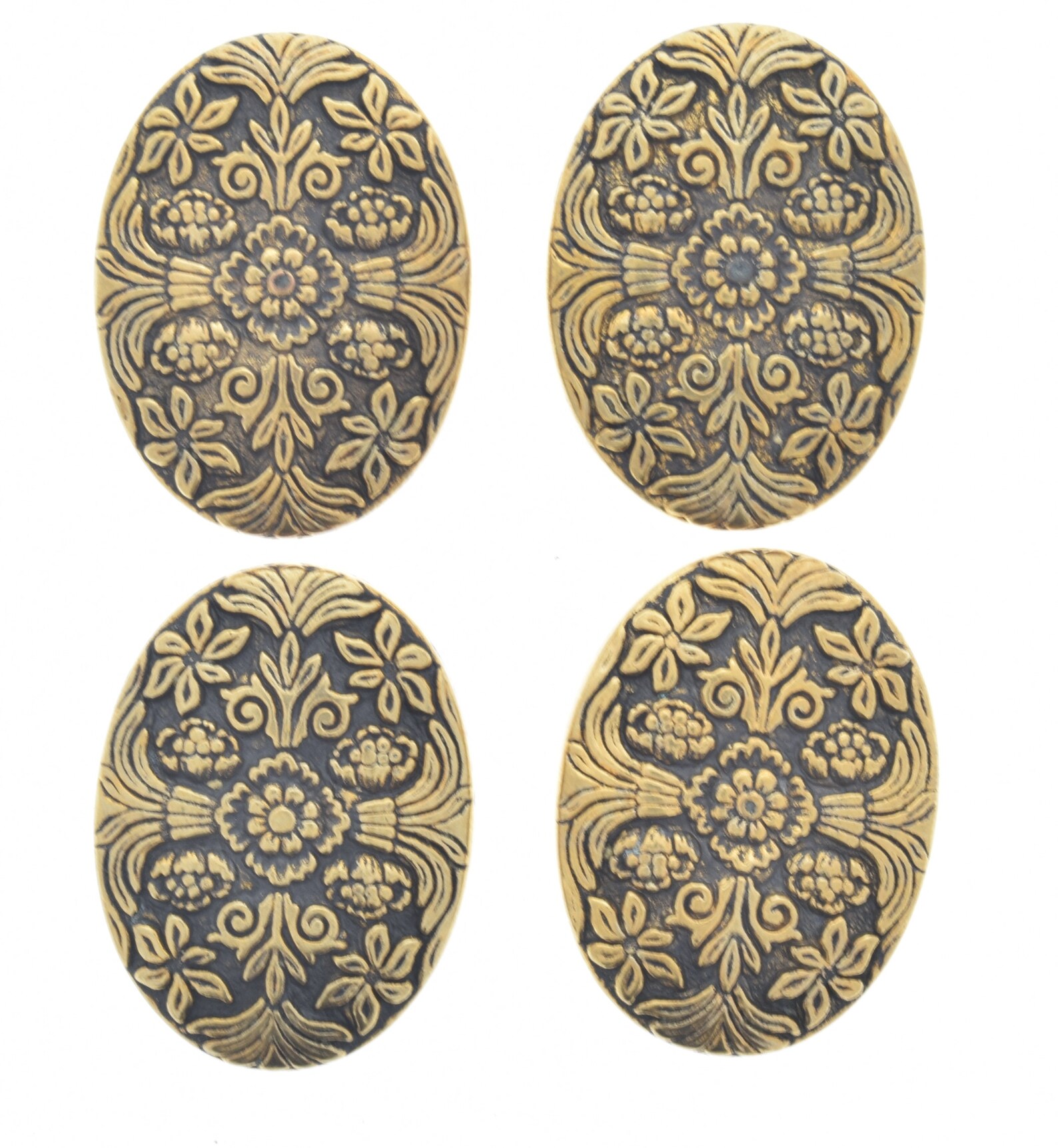 Vintage Button Covers Set of 4 antique gold finish 40mm Etsy