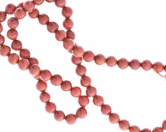 Coral Red, 3mm round beads, sold by 16 Inch strand