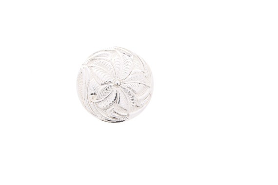 Concho Sunburst En Argent Sterling - 1-1/2 Pouce, 9.9 G (finition Bombée Festonnée)