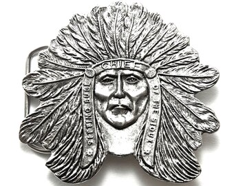 Belt Buckle Texas Broken Arrow Native Indian Chief American  display picture 1