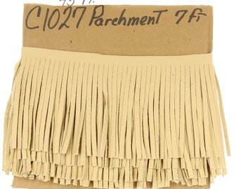 parchment Fringe for embellishment of purses, jackets or other accessories, Sold by the foot (30 cm) - C1027 Parchment