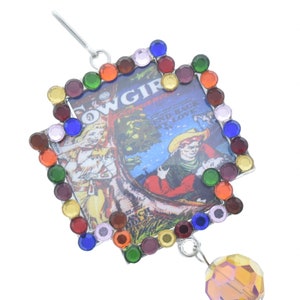 Vintage Cowgirl Art Crystal-hanger, multi, 48 mm, verpakking van 3 inch