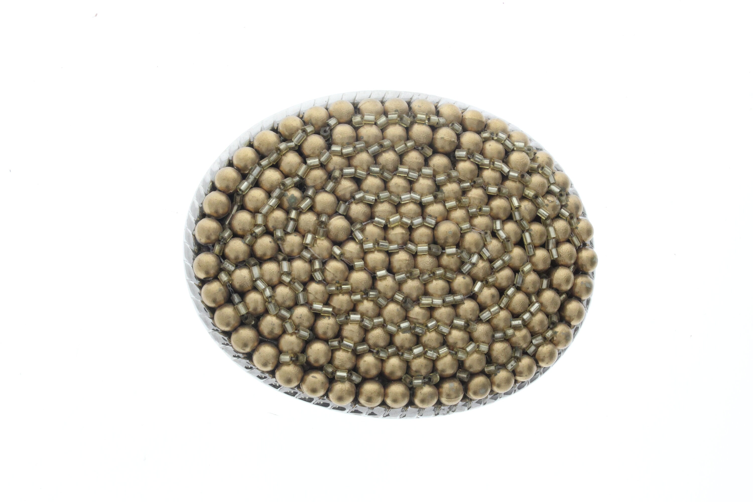 Oval Gold Pearl Buckle and Belt, Gift Box, or in Gold Pearl 