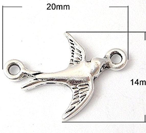 Sparrow Bird Charm Antiqued Sterling Silver Sparrow Bird Charm Antiqued Sterling Silver
