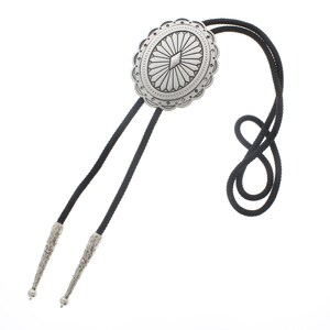 73mm x 60mm Silver Sunburst Bolo, made in USA, each
