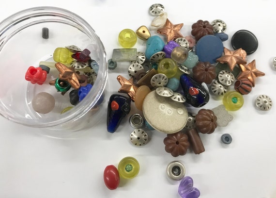 Vintage Bead Mix: Czech Glass Beads, Metal, Semiprecious Lucite