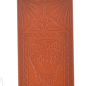Day of the dead Kabuka Craft Mold for Scrapbooking, Paper Etching, Embossing, Candling, Candy Making, 4.5&quot; x 8.5&quot; double sided, Each