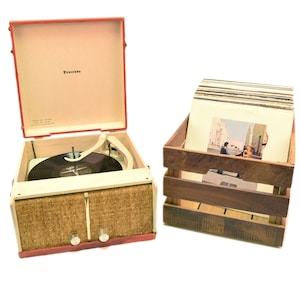 Reclaimed Wood Crate, Vinyl Record Storage, Shelving or display, distressed wood, ships flat, easy assembly, Each