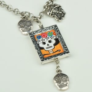 Day of the Dead Halskette an 18" Kette, jeweils
