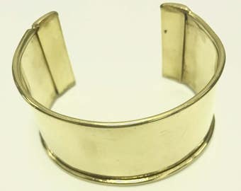 1.5" Cuff Bracelet, Gold, Adjustable Channel Cuff Blank, Inlay Cuff for adding art or other media, Each