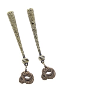 snake    charm  Bolo Tips, antique gold , pack of 2