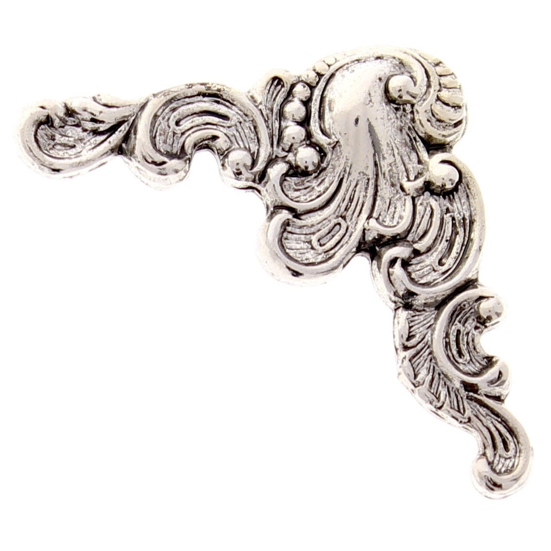 29mm Metal Frame Corner Stamping Classic Silver Antique Etsy