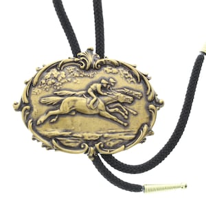 Jumping Horse  Bolo Tie  Brass antique made in USA, Each