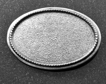 2 Belt Buckle Bases, Textured Oval in Rustic Brown, Antique Gold, Copper or Silver, Interchangeable with D Ring, Made in USA, Pack of 2