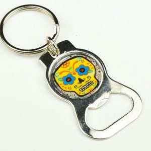 Day of the Dead Custom Keychain and bottle opener, each