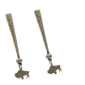 Buffalo Bolo Tips, antique gold , handmade in USA, pack of 2