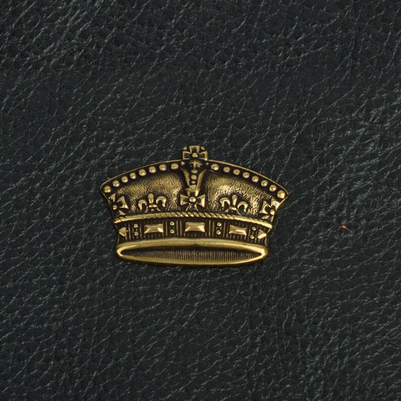made in USA Pack of 3 Royal Crown Charm Stamping 15277BR Antique Gold
