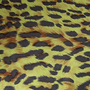 Sueded Fabric, Cheetah Leopard Jaguar Animal Print Fabric, 60&quot; wide, Green, 4 yards