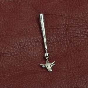 Skull Bolo Tip, antique silver, handmade in USA, pack of 2
