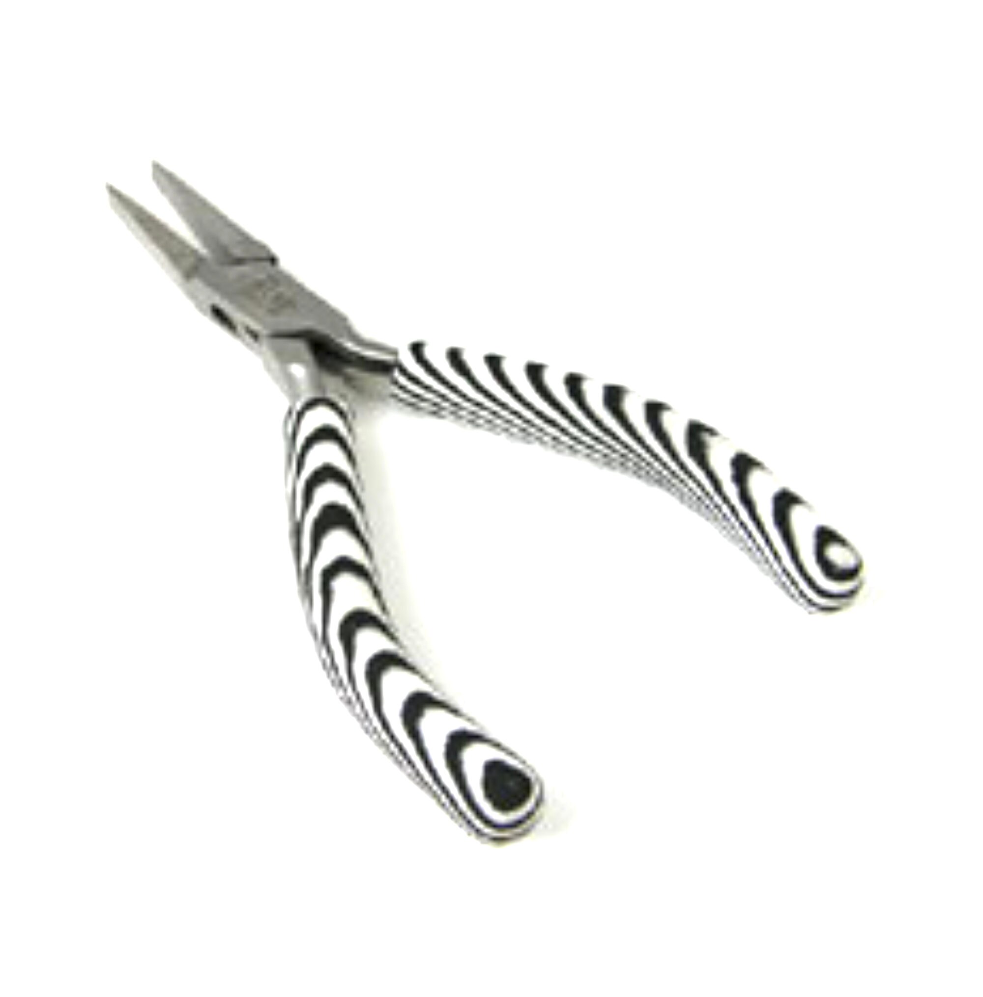 Beadsmith Jewelry Micro Pliers Duckbill Flat Nose with Zebra Rubber Grip Comfort Handles, Each