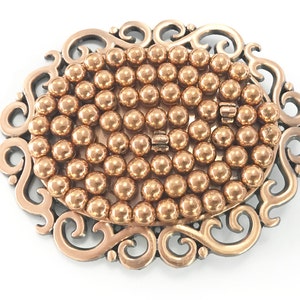 Scrolled Copper Mosaic Bead Buckle, hand crafted, Each
