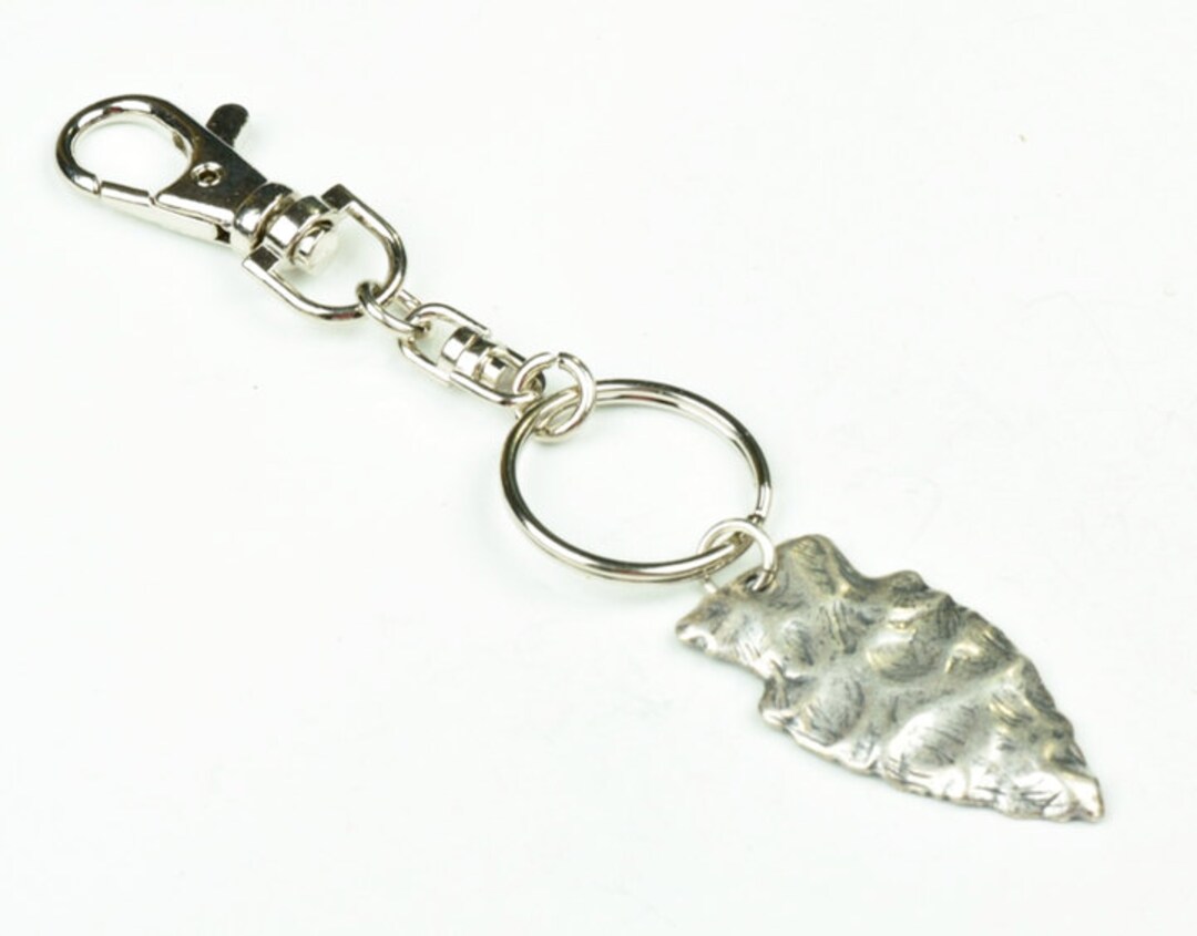 Arrowhead Keychain, Antique Silver, Made in USA, Each Etsy