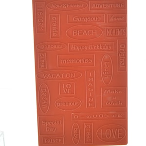 Kabuka Word Art Craft Mold for Embossing, Etching, Scrapbooking, Paper Etching, Candling, Candy Making, 4.5&quot; x 8.5&quot;, double sided, # K-9