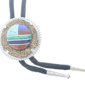 In lay Colorful Bolo , Black cord , made in USA