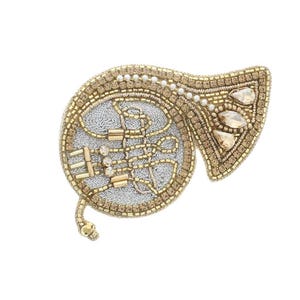 47mm x 75mm Sequin French Horn Hat Pin Brooch, each