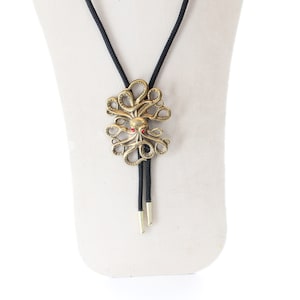 Kraken Bolo Tie with , antique brass,   Made in USA, Each