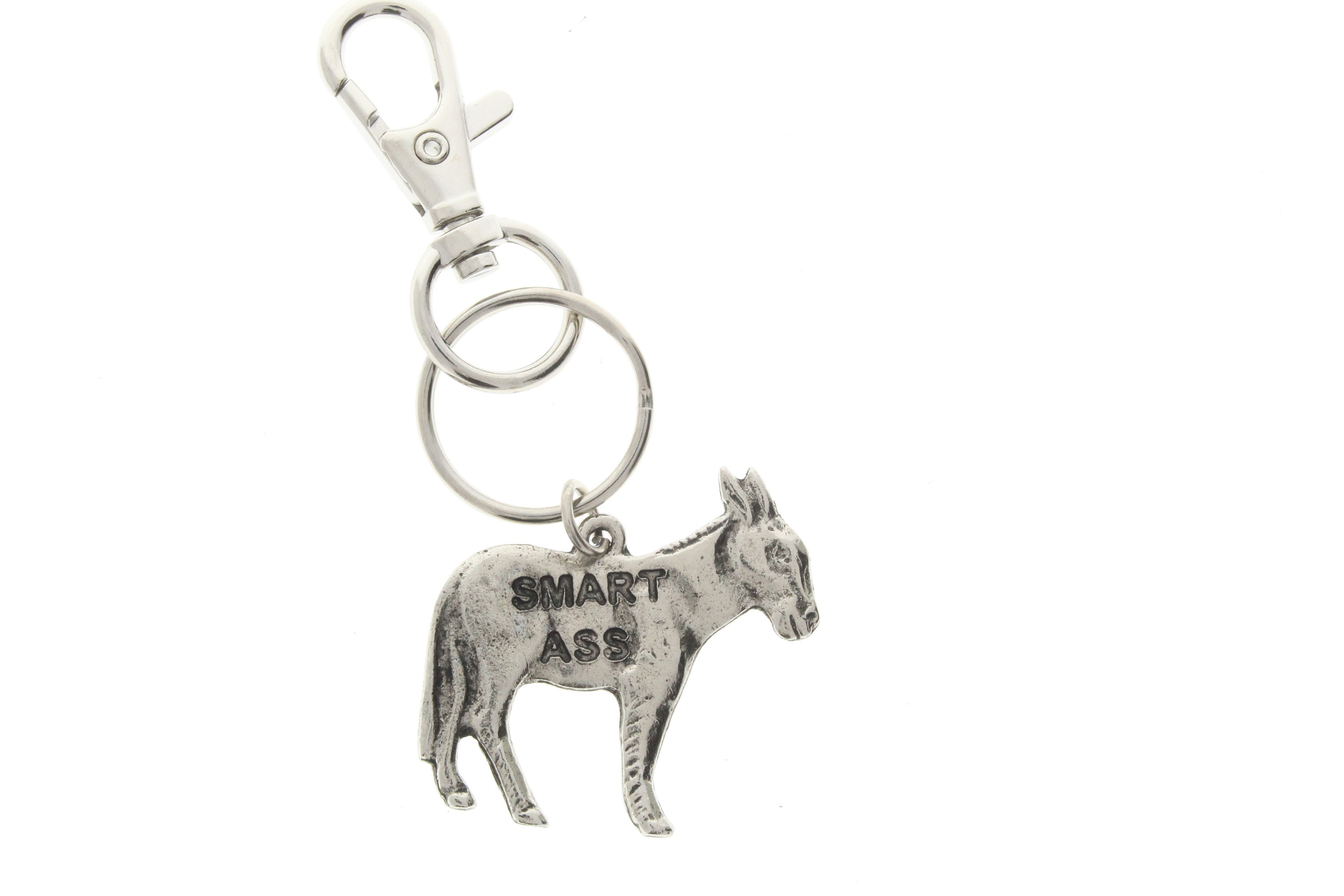 Donkey Keychain, Silver Zinc Cast and Plated, Handmade in USA, Each - Etsy