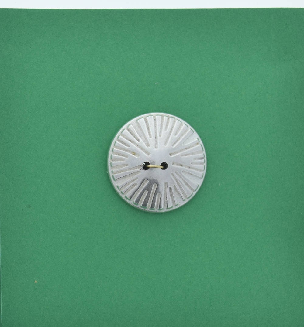 Vintage Button, 2 hole, 23mm, antique Silver plated, made in Germany, pack of 4
