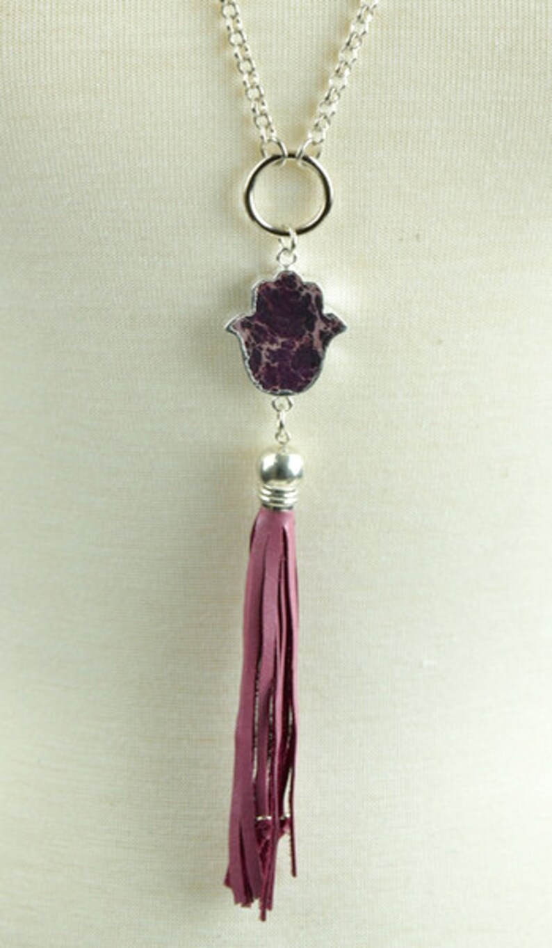 Druzy Agate Pendant with tassel drop sold by each
