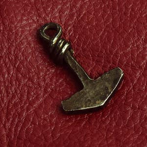 Norse Thors Hammer Viking Pendant, 48mm with loop, forged steel, handmade, Black or Gold, each  P4084