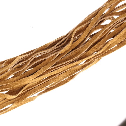 Leather Fringe By The Foot - 7 Ft Tan Distressed Cowhide For Crafts & DIY - View #3