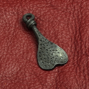 Dimpled Norse Viking Pendant, 42mm, handmade forged black steel, each