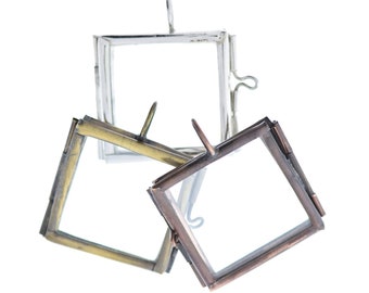 Locket glass 1" square lockets in 3 finished G2328. sold in packs of 6