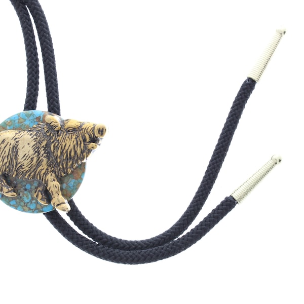 RazorBack Bolo , on Turqouse compoiste pendant  36: cord, made in USA