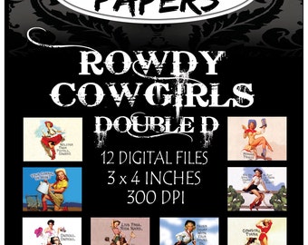 Rowdy Cowgirl Double D Collection Digital Patterns Graphic Images for Jewelry Making and Scrapbooking