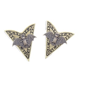 Western Collar tip, bat collar tip pair , antique gold, handmade in USA, 1 pair