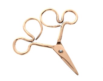 Steampunk Solid Copper Scissors, handmade, Novelty, Salvadore Dali Art Inspired, vintage style, Each