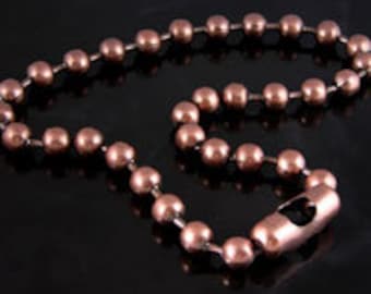 3 Chain Necklaces with clasp, Antique Copper or Silver, 24" length