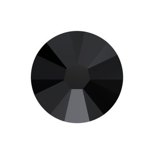 3mm or 6mm Swarovski Crystal  Jet (Black) Rhinestone Cabochon, #2058, SS12, SS28, faceted, foil flat back, pack of 12 or 24