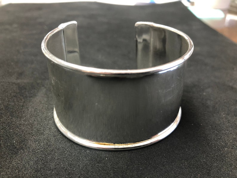 1.5 Cuff Bracelet, Silver Adjustable Bracelet Channel for adding art or other media, Each image 2