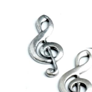 Violinschlüssel Stamping Musik Musikalischer Anhänger, Classic Silber, Made in USA, Packung mit 6