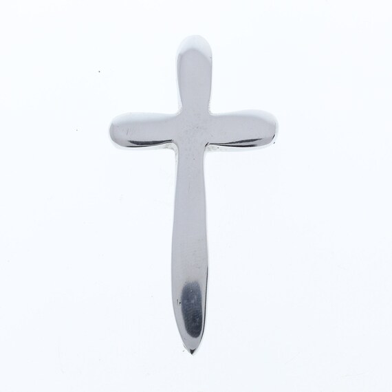 Clever Gioielli – Ciondolo Croce Grande In Argento 925 Legno Massiccio – 54 Mm – Design Lineare Opaco E Lucido – Uomo E Donna – Regalo Con Custodia