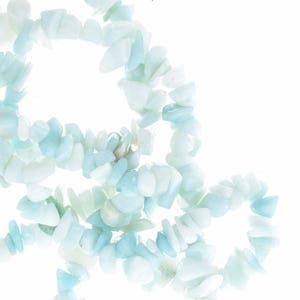 Aqua blue Chip Stone Beads, 8mm x 11mm, 36 inch Strand