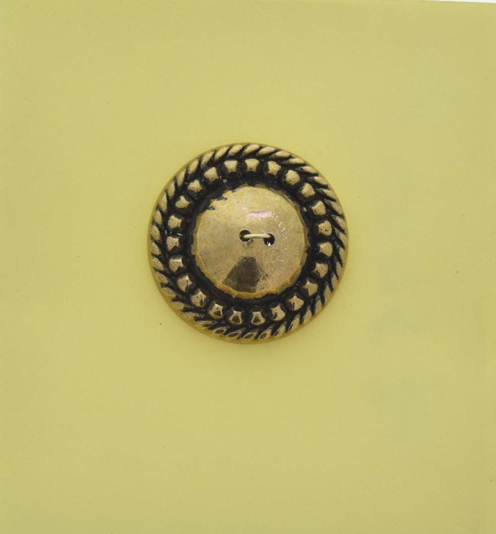 Vintage Round Button, 2 Hole, Antique Gold, Made in Germany, Pack of 4 ...