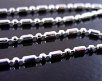 3 Ball Chain or Ball-n-Bar Chain Necklaces with clasp, Dog tag chain, Antique Copper or silver, 30" length