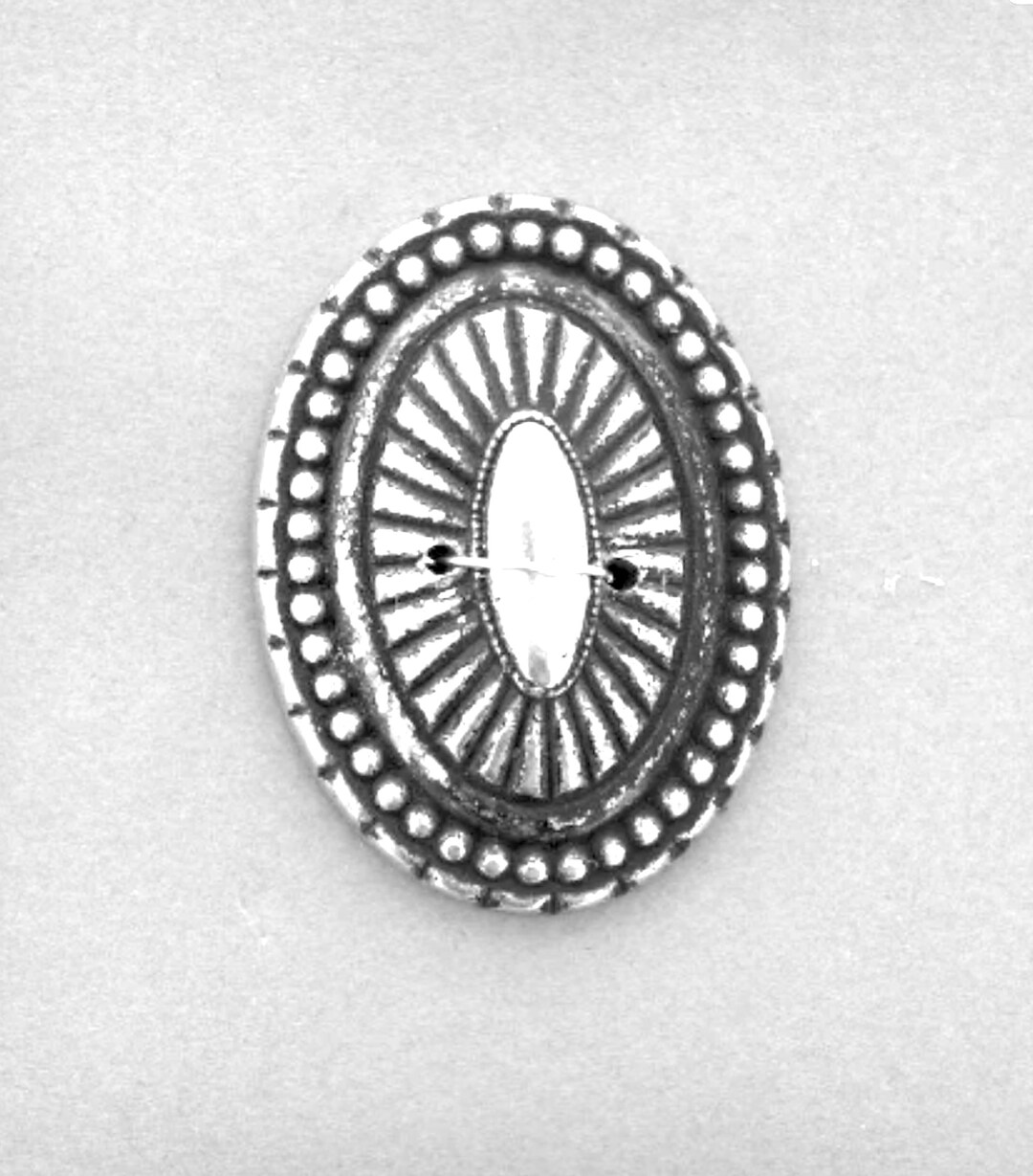 40mm Vintage Concho Button, Antique Silver or Antique Gold, 2 Hole, Set